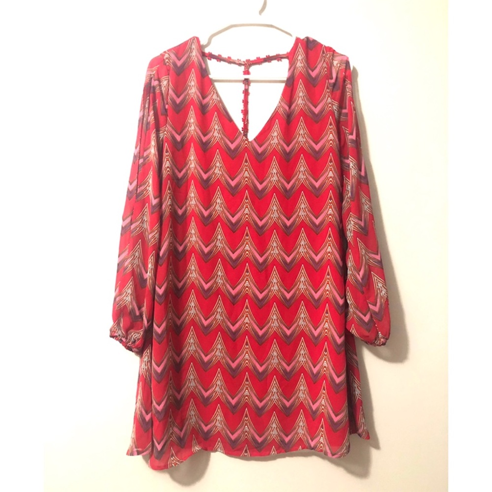 Pink Multi-Colored Shift Dress